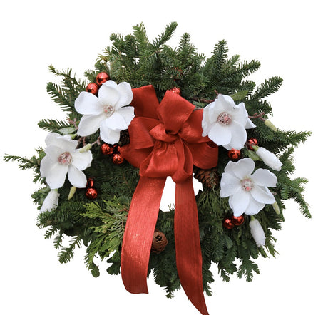 Holiday Magnolia Door Wreath