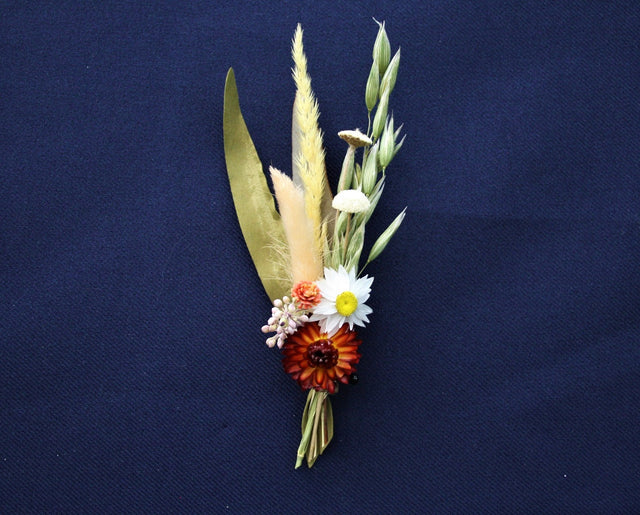 Amber Boho Dried Flower Boutonniere