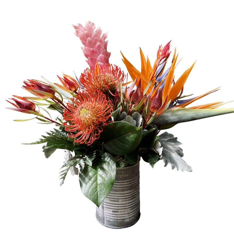 Island blooms tropical flower arrangement in vase