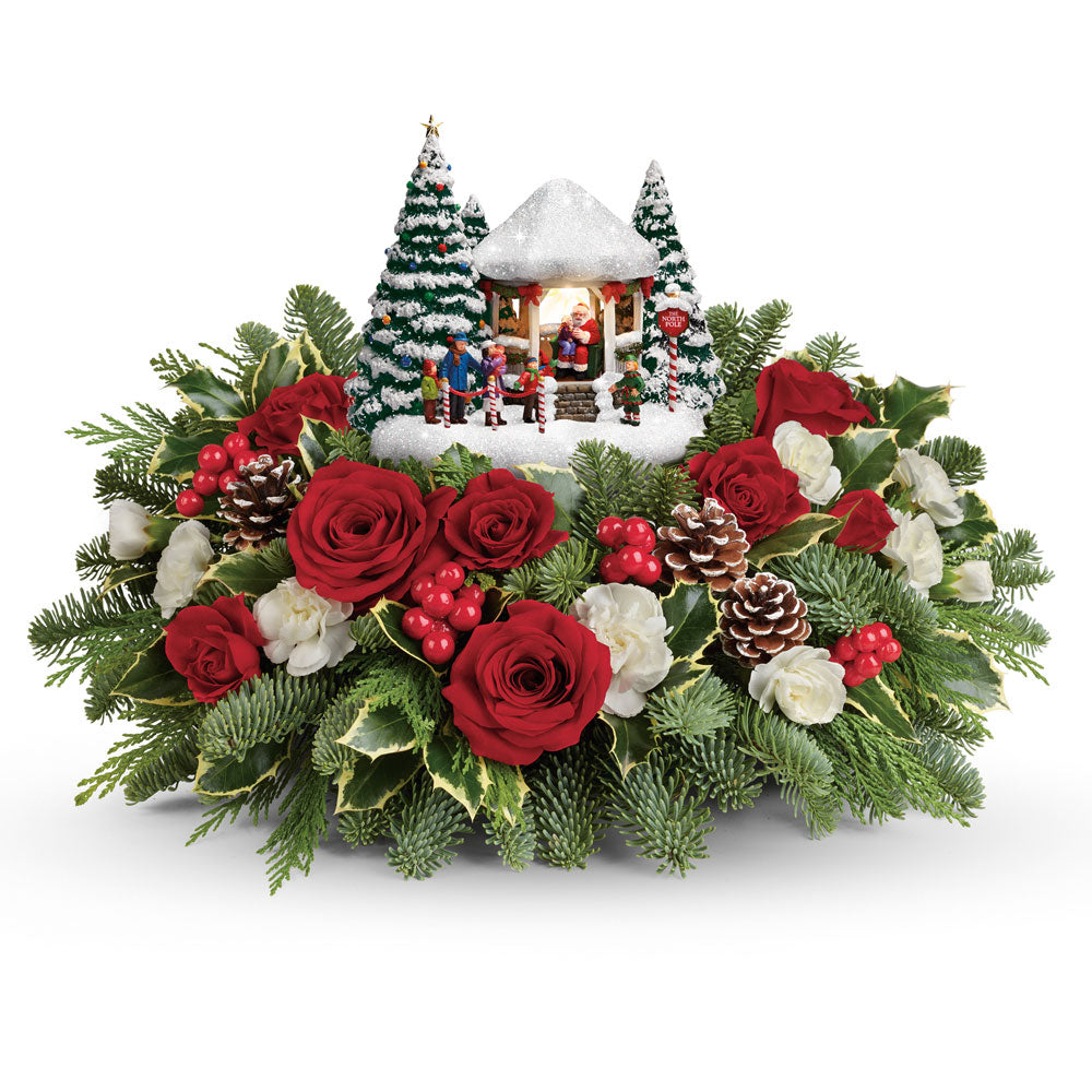 Kinkade Jolly Santa Bouquet with Collectible Standard