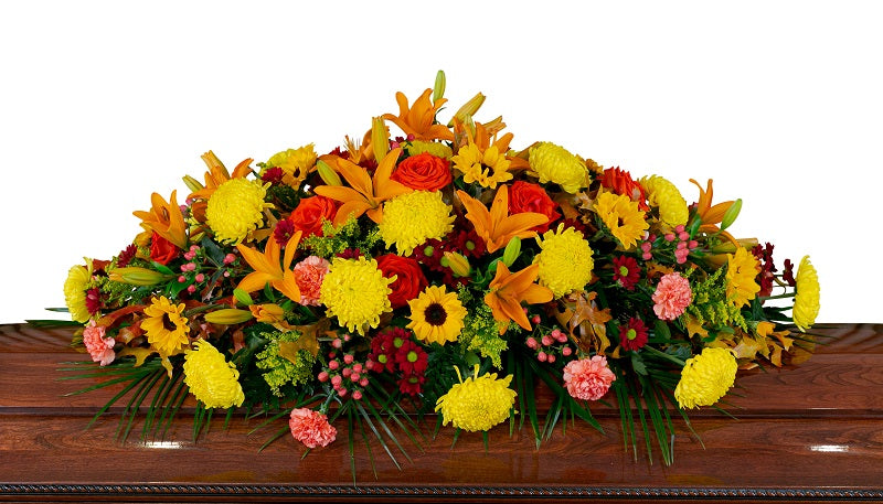 Fall flower casket spray