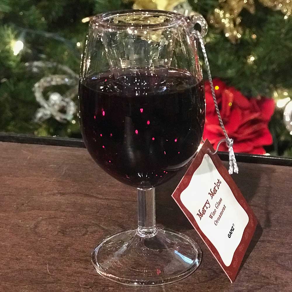 Glass of Merlot Holiday Ornament