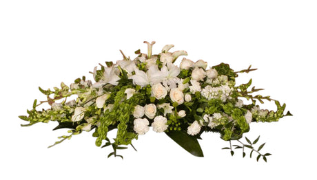 Modern Elegance Casket Spray of White Flowers