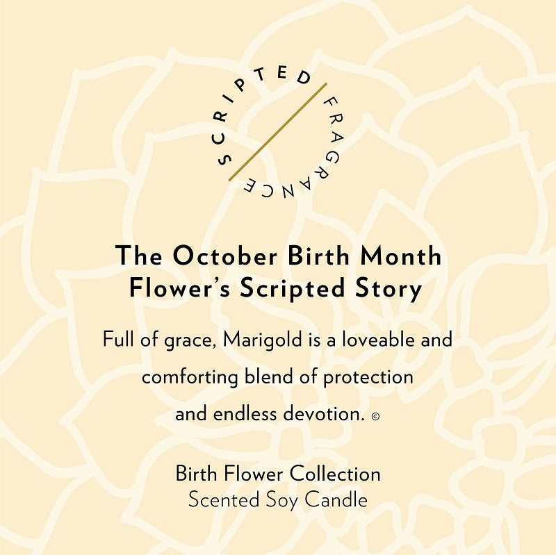 October Birthday Flower Candle Description