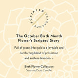 October Birthday Flower Candle Description