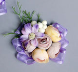 Peony Party Purple Silk Corsage