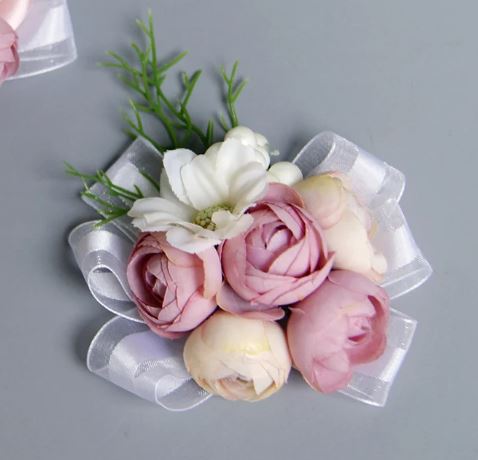 Peony Party Pink Silk Corsage