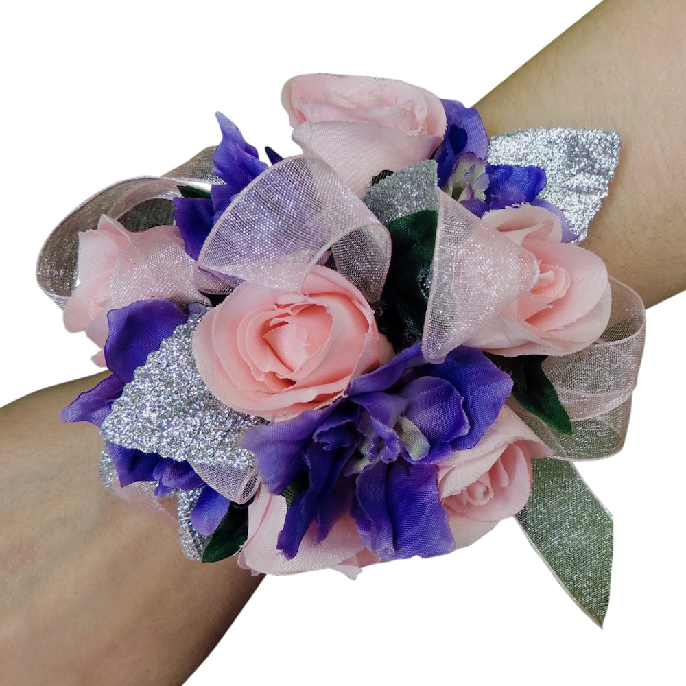 Pinks and Purples Silk Flower Corsage