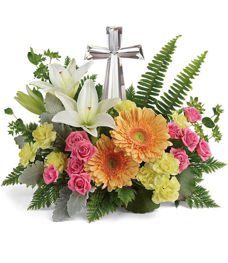 Teleflora crystal cross bouquet with yellows