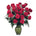 24 premium red roses arranged in a  vase with filler and greens