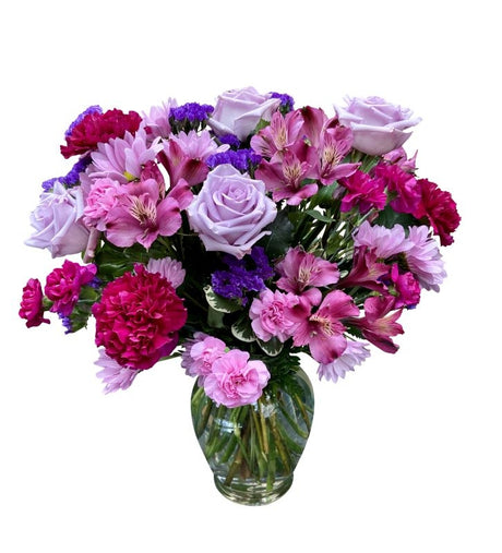 Purple Blooms Vase- Deluxe