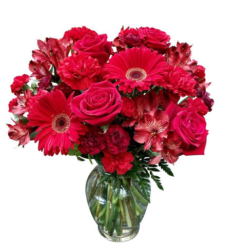 Red Blooms Vase- Deluxe