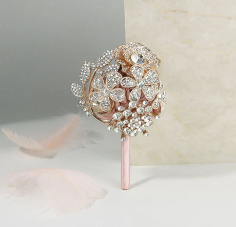 Rose Gold Shimmering Brooch Corsage