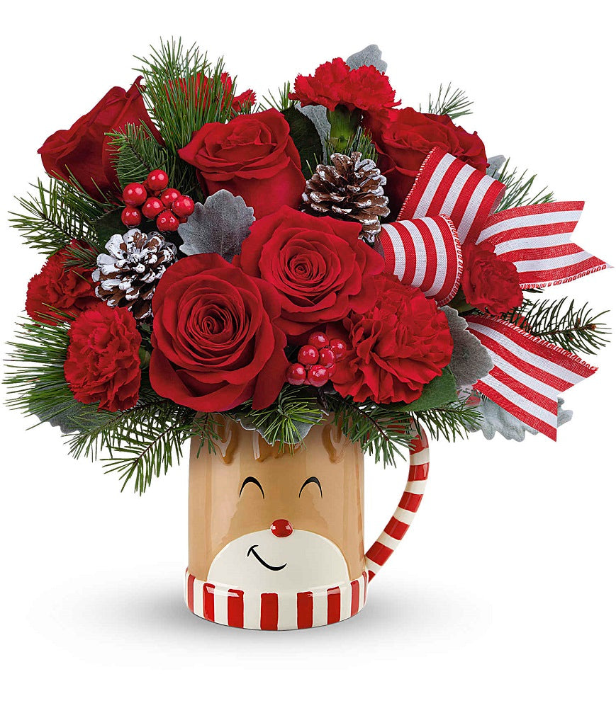 Teleflora Send a Hug Reindeer Bouquet - Deluxe