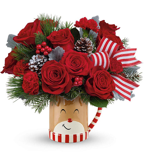 Teleflora Send a Hug Reindeer Bouquet - Premium