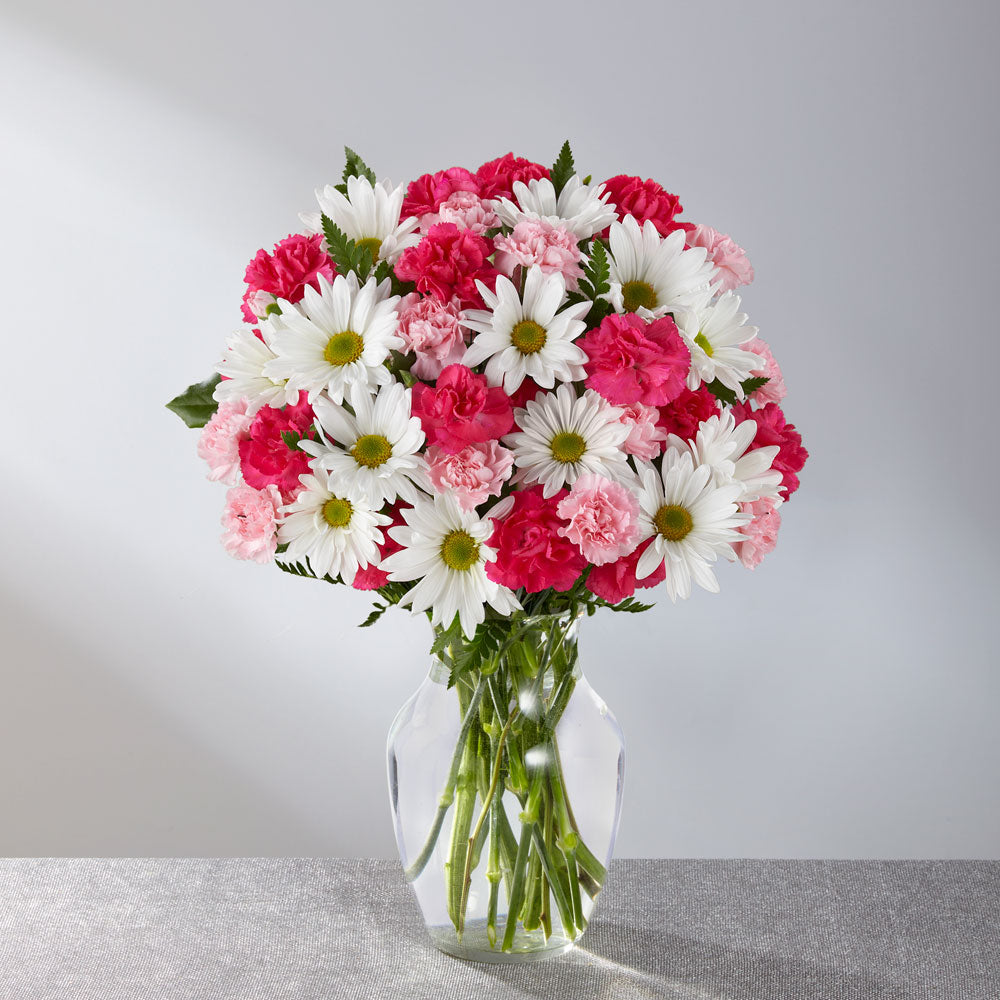 Sensual Surprise vase arrangement with assorted pink roses