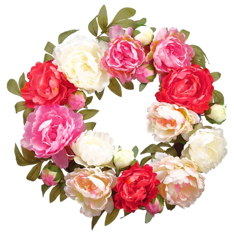 Silk Peony Wreath