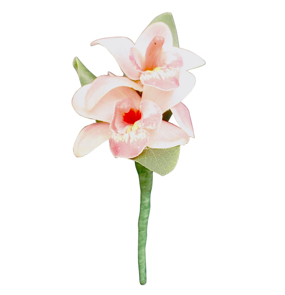 Silk Pink Orchid Boutonniere