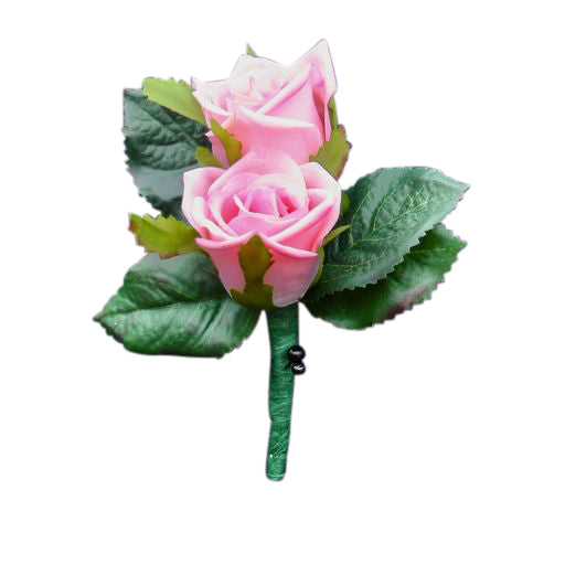 Silk Pink Rose Boutonniere