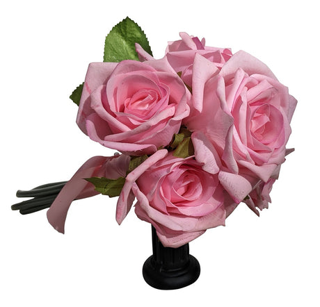 Pink Silk Rose Clutch Bouquet