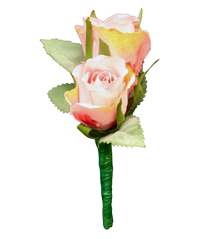 Silk Pink Spray Rose Boutonniere