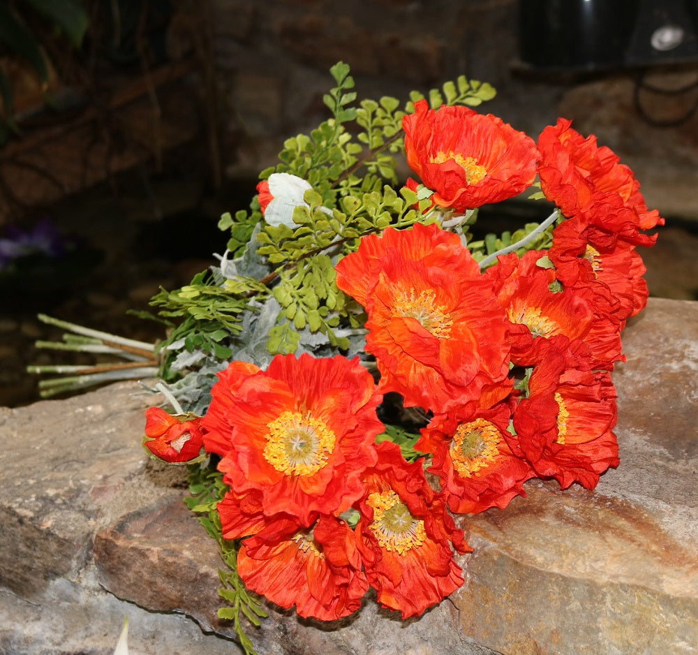 Silk poppies bouquet