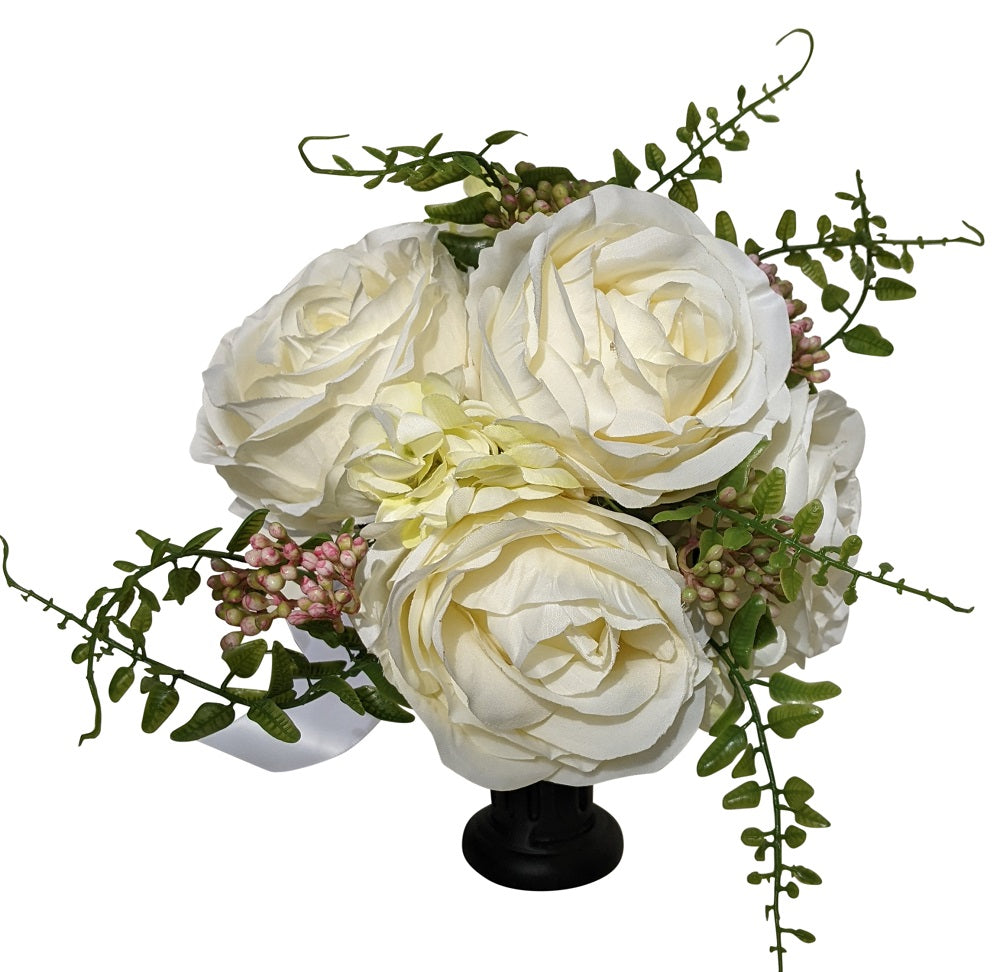 White Rose Silk Clutch Prom Bouquet