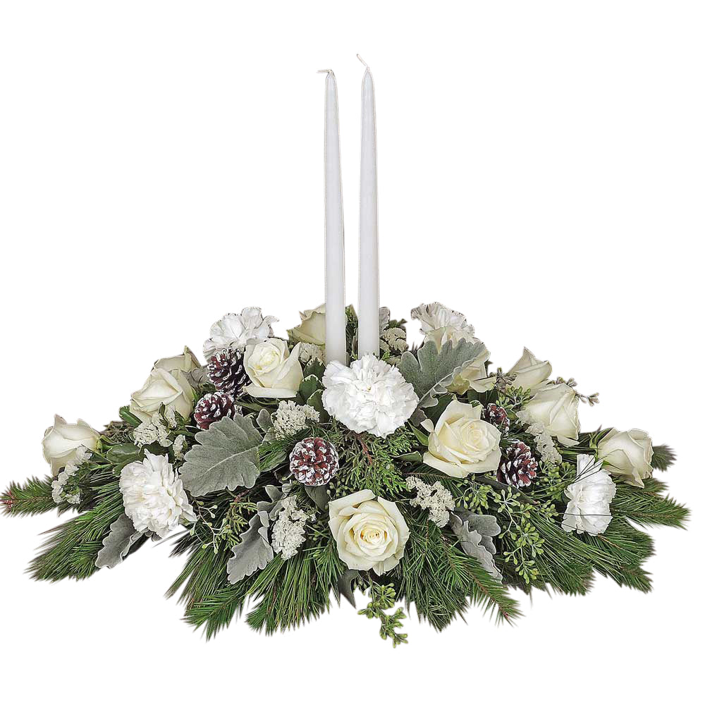 Snowy Winter floral centerpiece large