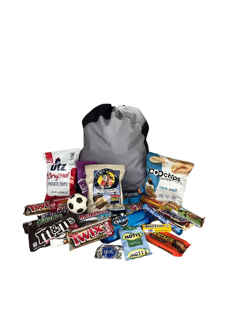 Soccer themed snack gift basket