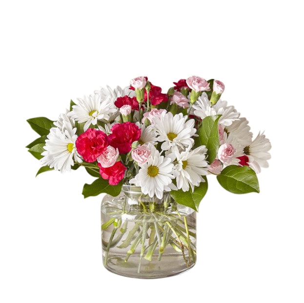 Sensual Surprise vase arrangement with assorted pink roses