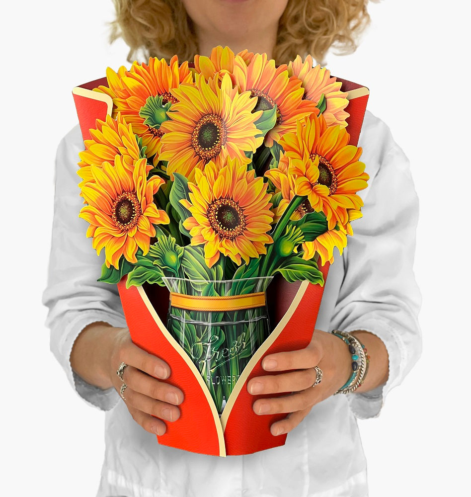 3d Sunflowers pop-up greeting card