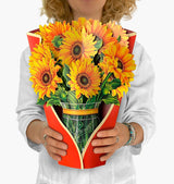 3d Sunflowers pop-up greeting card