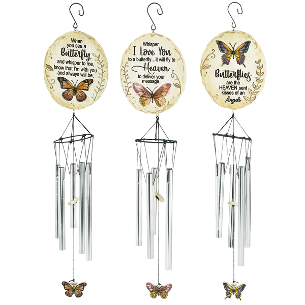 Sympathy Butterfly Wind Chimes 