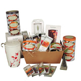 Tea Gift Basket of assorted teas and tea accessories