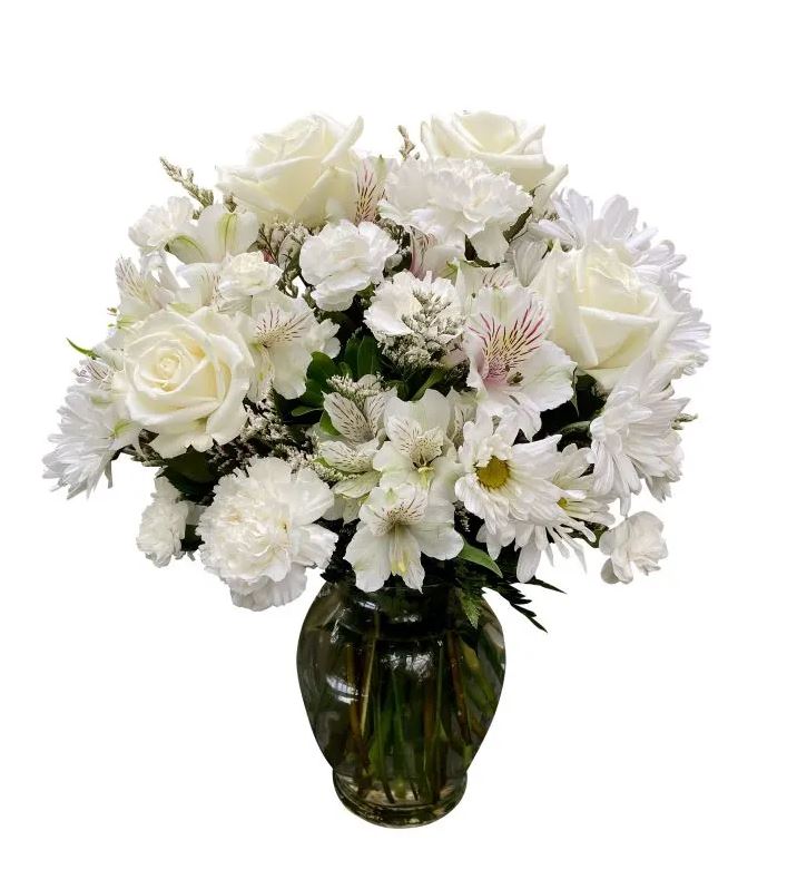 White Blooms Vase - Deluxe