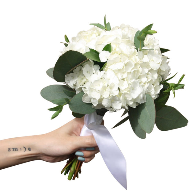 White Hydrangea Bridesmaid Bouquet