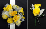 Yellow Silk Rose Prom Combo