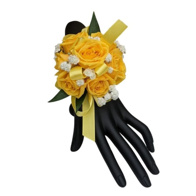 Yellow rose wristlet corsage